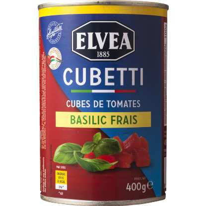 Image de TOMATES CUBETTI BASILIC ELVEA 400G (425)