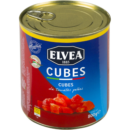 Image de TOMATES PELEES CUBES ELVEA 800G