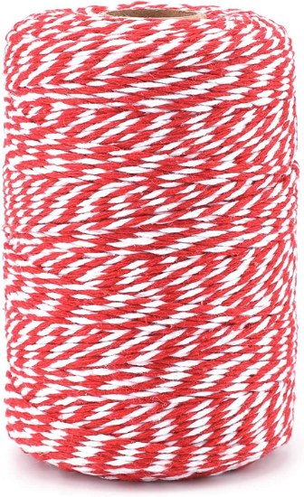 Image de FICELLE COTON BLANC ET ROUGE 200GR