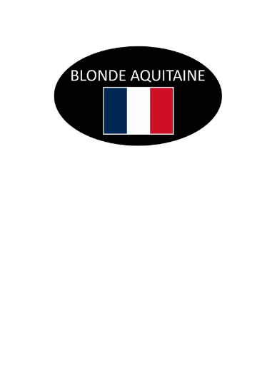 Image de AUTOCOLLANT "BLONDE AQUITAINE" 45X27 1000PCS