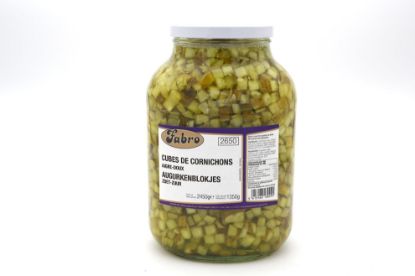 Image de CORNICHONS AIGRE DOUX CUBES 2.45KG FABRO